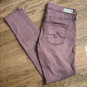 AG Jeans Women's Dusty Mauve Super Skinny Midrise Ankle Jeans